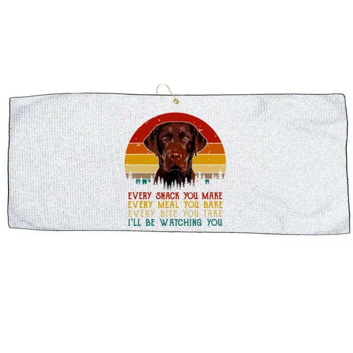 Vintage Every Snack You Make Dog Chocolate Lab Large Microfiber Waffle Golf Towel