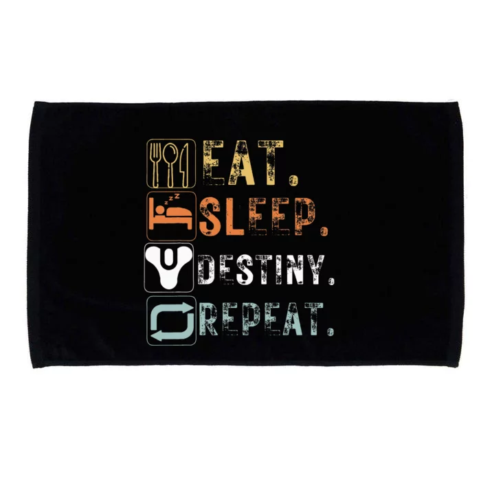 Vintage Eat Sleep Destiny Repeat Funny Eat Sleep Destiny Microfiber Hand Towel