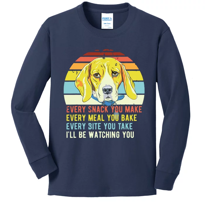 Vintage Every Snack You Make Cute Beagle Dog Lover Mom Dad Kids Long Sleeve Shirt