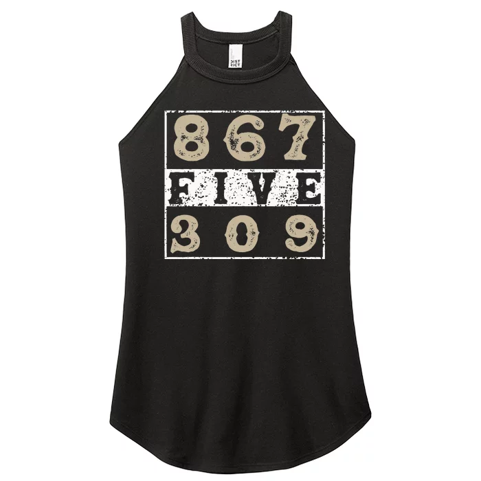 Vintage Eighties Tee 867 Five 309 Apparel and Funny 80's Women’s Perfect Tri Rocker Tank