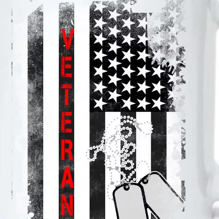 Veteran American Flag Black Color Changing Mug