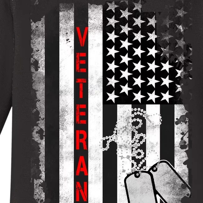 Veteran American Flag Baby Long Sleeve Bodysuit