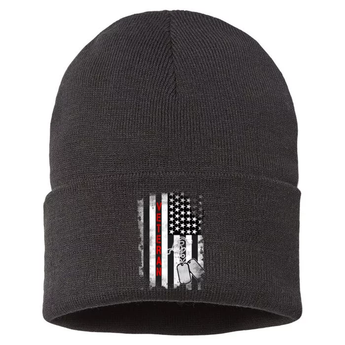 Veteran American Flag Sustainable Knit Beanie