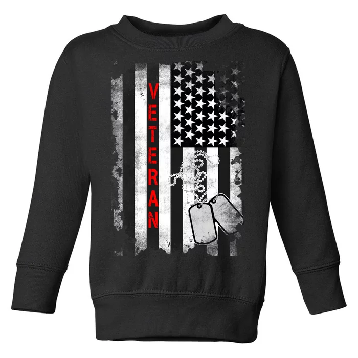 Veteran American Flag Toddler Sweatshirt