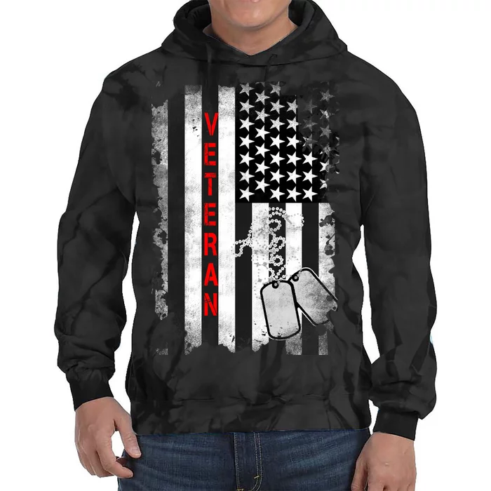 Veteran American Flag Tie Dye Hoodie