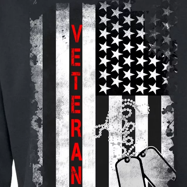 Veteran American Flag Cropped Pullover Crew