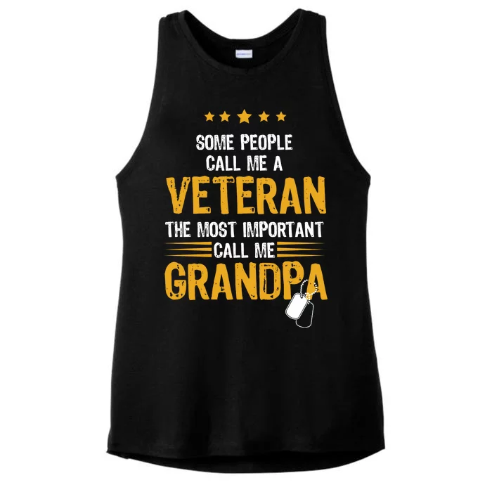 Veteran Grandpa Ladies Tri-Blend Wicking Tank