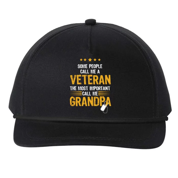 Veteran Grandpa Snapback Five-Panel Rope Hat