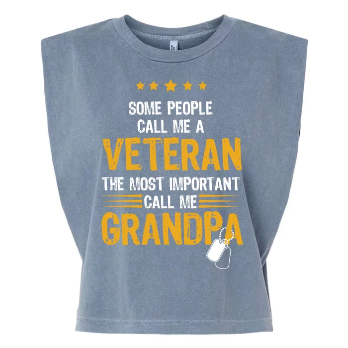 Veteran Grandpa Garment-Dyed Women's Muscle Tee