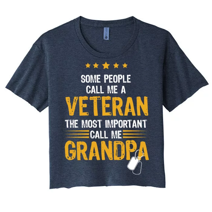 Veteran Grandpa Women's Crop Top Tee