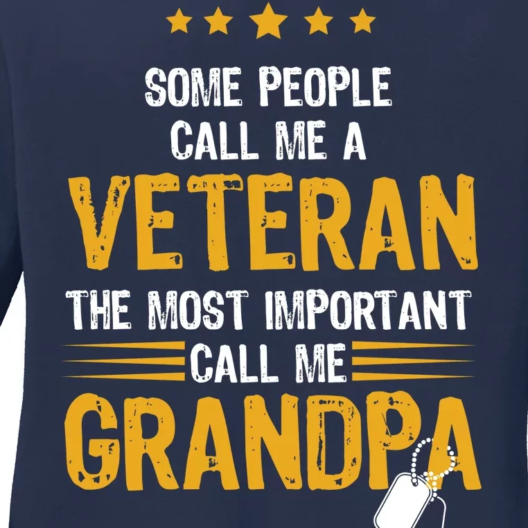 Veteran Grandpa Ladies Long Sleeve Shirt