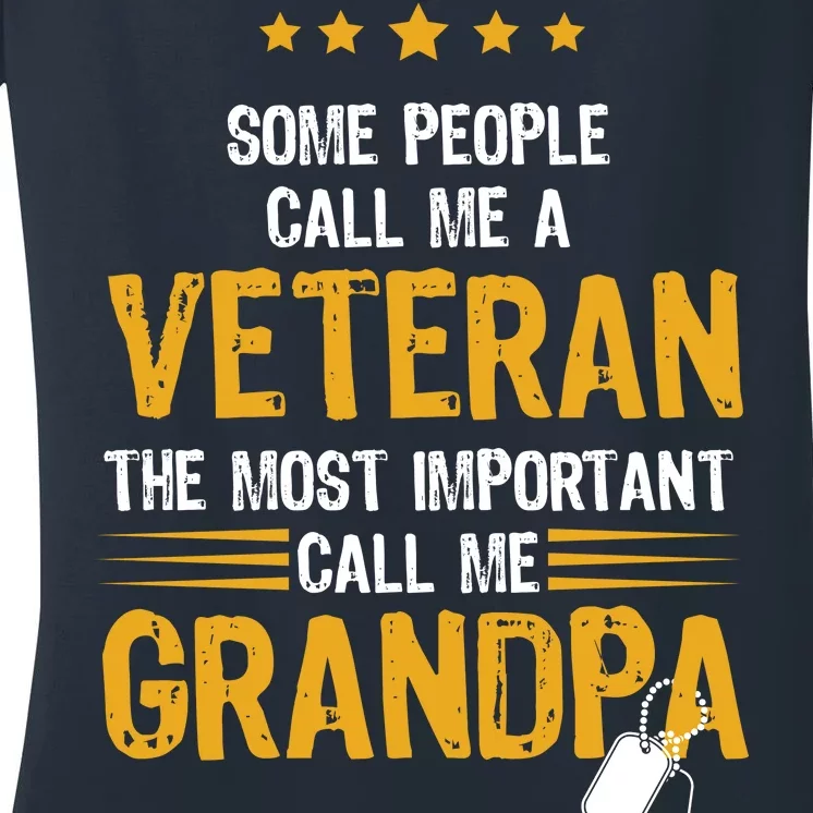 Veteran Grandpa Women's V-Neck T-Shirt