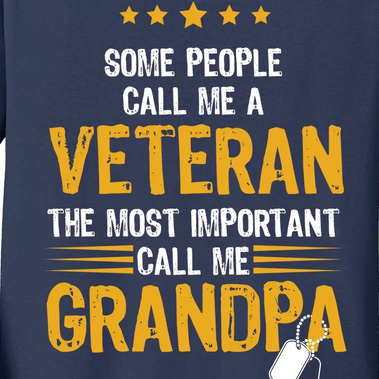 Veteran Grandpa Kids Long Sleeve Shirt