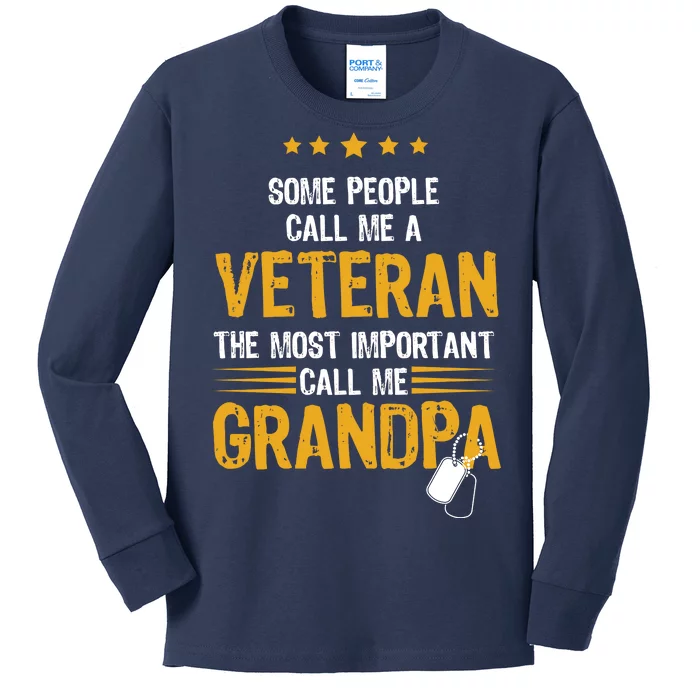 Veteran Grandpa Kids Long Sleeve Shirt