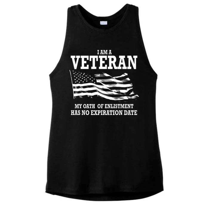 Veteran My Oath Of Enlistment Has No Expiration Date Ladies Tri-Blend Wicking Tank