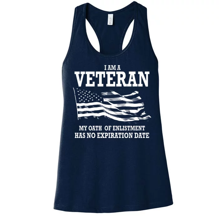 Veteran My Oath Of Enlistment Has No Expiration Date Women's Racerback Tank