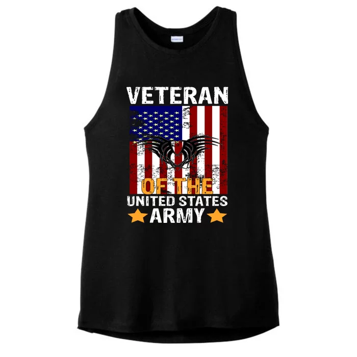 Veteran of the United States Army Ladies Tri-Blend Wicking Tank