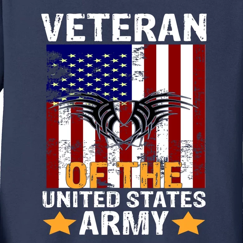 Veteran of the United States Army Kids Long Sleeve Shirt