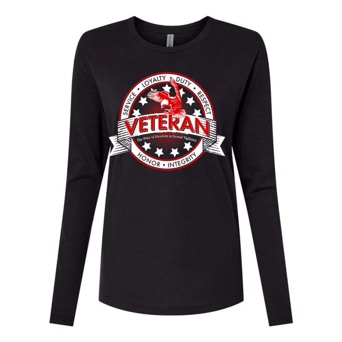 Veteran Price Of Freedom Emblem Womens Cotton Relaxed Long Sleeve T-Shirt