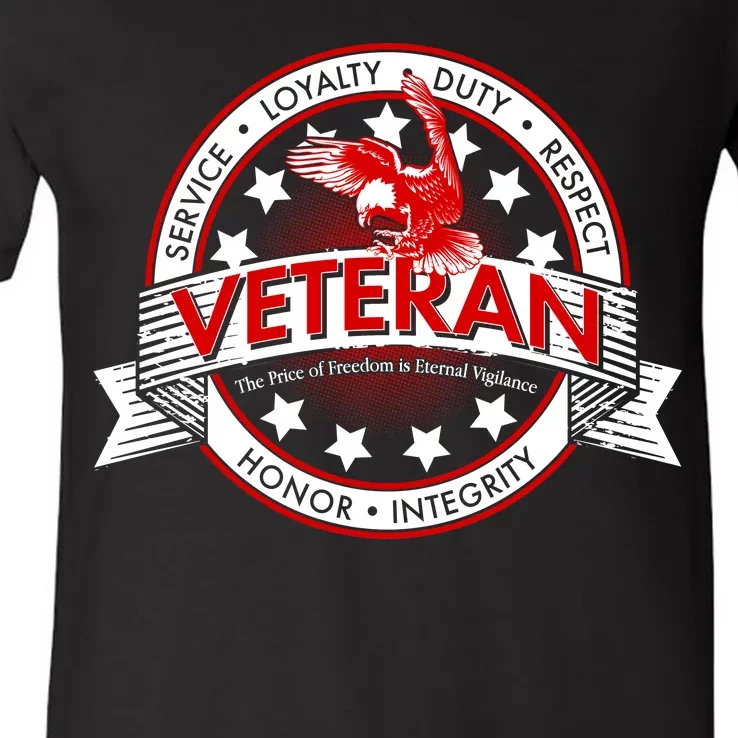 Veteran Price Of Freedom Emblem V-Neck T-Shirt