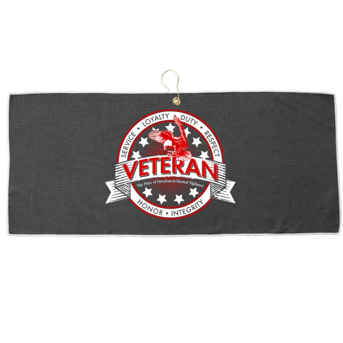 Veteran Price Of Freedom Emblem Large Microfiber Waffle Golf Towel