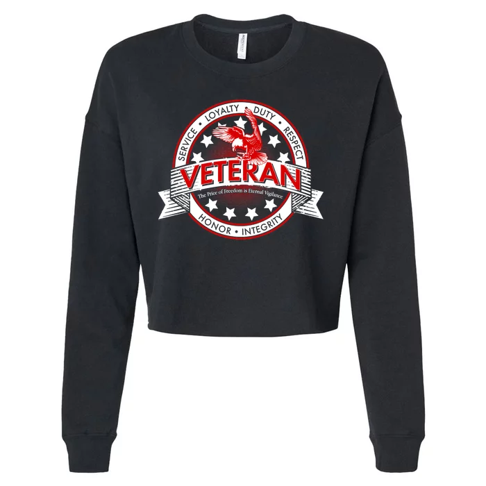 Veteran Price Of Freedom Emblem Cropped Pullover Crew