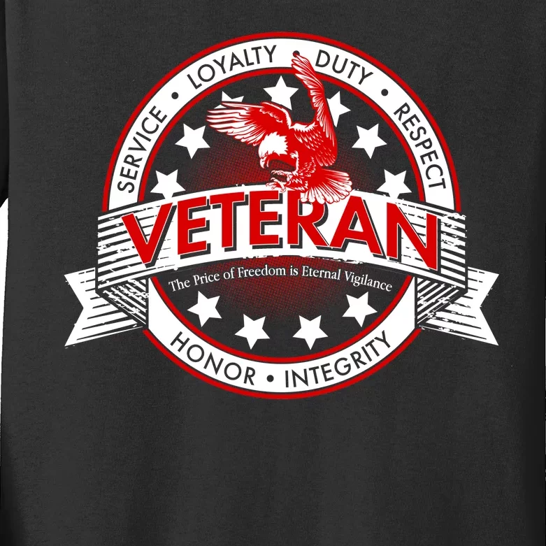 Veteran Price Of Freedom Emblem Kids Long Sleeve Shirt