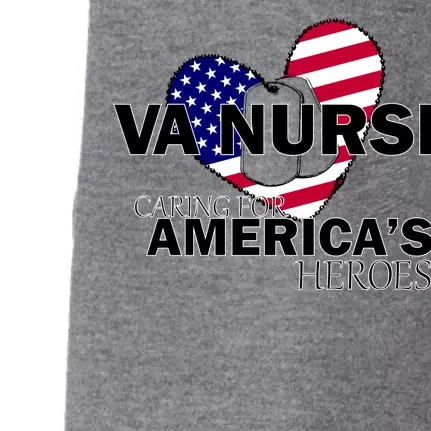 Veteran VA Nurse Caring For America's Heroes Doggie 3-End Fleece Hoodie