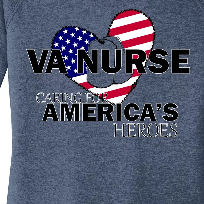 Veteran VA Nurse Caring For America's Heroes Women's Perfect Tri Tunic Long Sleeve Shirt