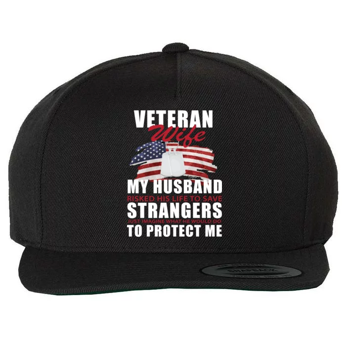 Veteran Wife Wool Snapback Cap