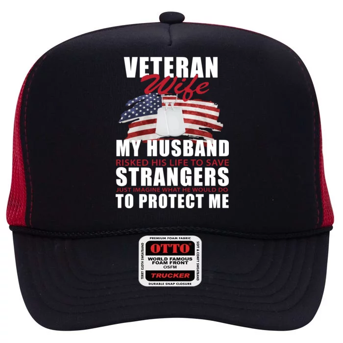 Veteran Wife High Crown Mesh Trucker Hat