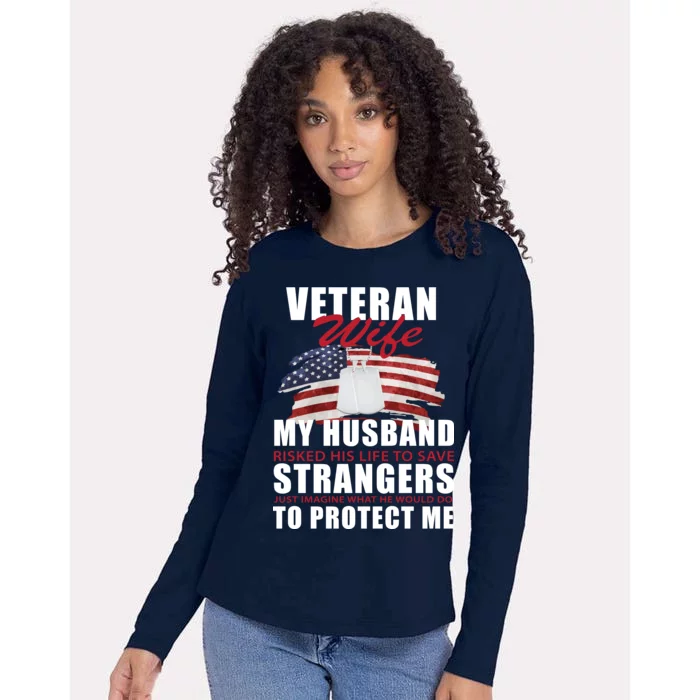 Veteran Wife Womens Cotton Relaxed Long Sleeve T-Shirt