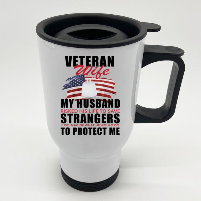 Veteran Wife Front & Back Stainless Steel Travel Mug