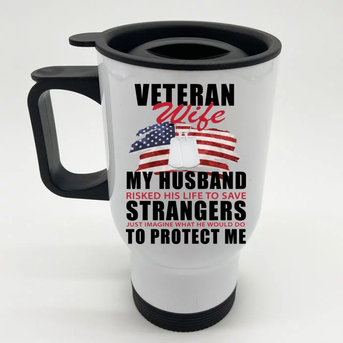 Veteran Wife Front & Back Stainless Steel Travel Mug