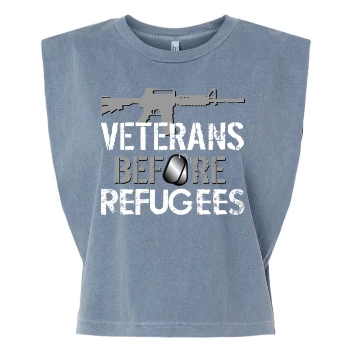 Veterans Before Refugees Garment-Dyed Women's Muscle Tee