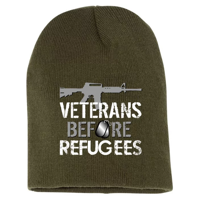 Veterans Before Refugees Short Acrylic Beanie