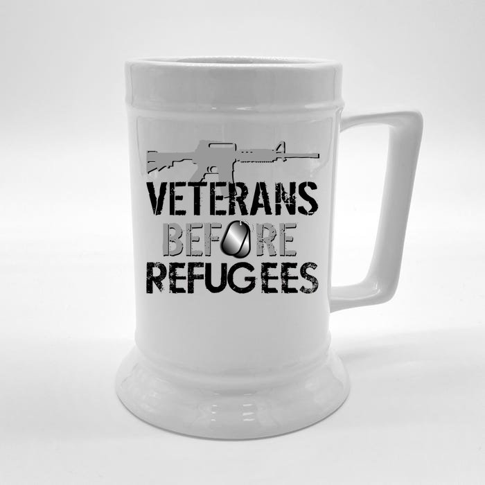 Veterans Before Refugees Front & Back Beer Stein