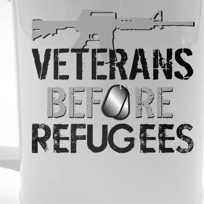 Veterans Before Refugees Front & Back Beer Stein