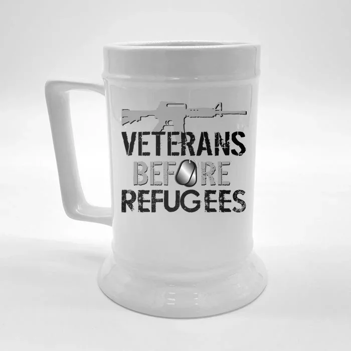 Veterans Before Refugees Front & Back Beer Stein