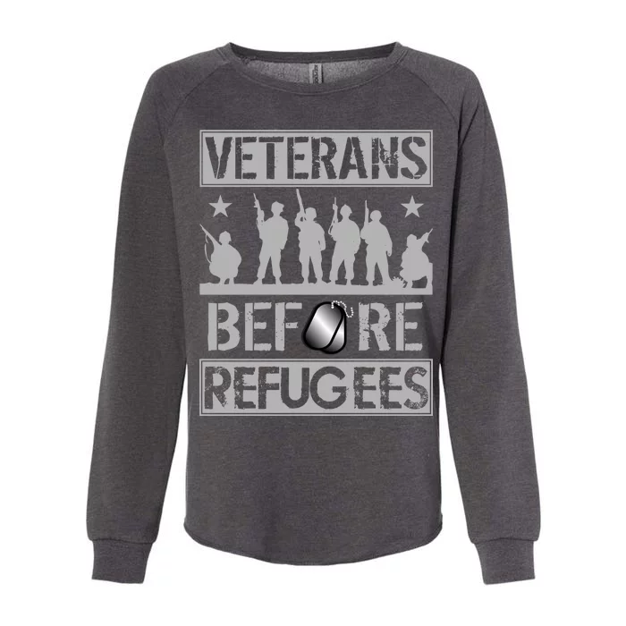 Veterans Before Refugees Veteran Womens California Wash Sweatshirt