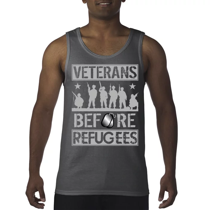 Veterans Before Refugees Veteran Tank Top