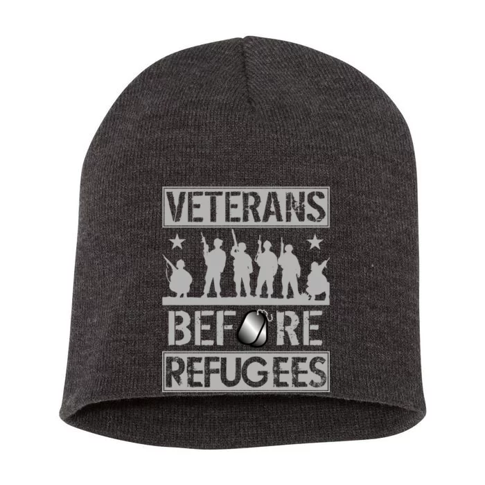 Veterans Before Refugees Veteran Short Acrylic Beanie