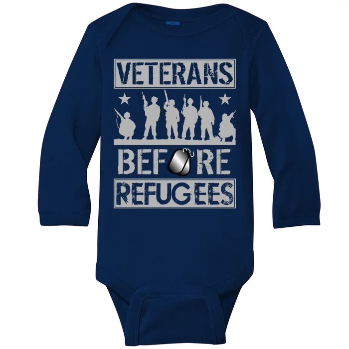 Veterans Before Refugees Veteran Baby Long Sleeve Bodysuit