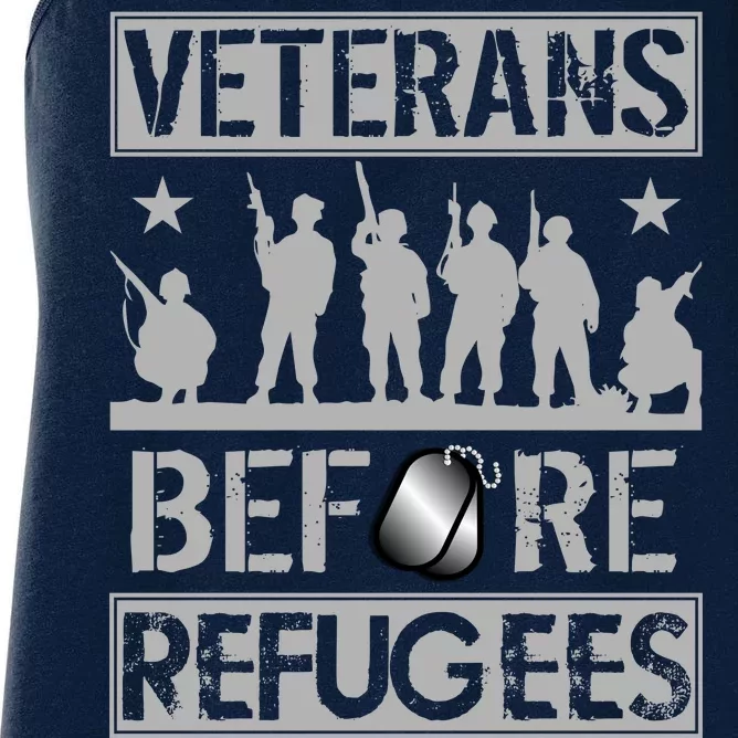 Veterans Before Refugees Veteran Women's Racerback Tank