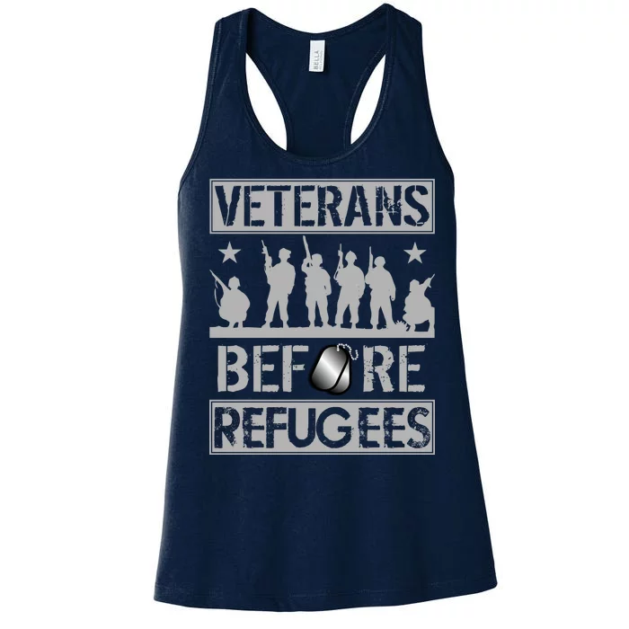 Veterans Before Refugees Veteran Women's Racerback Tank