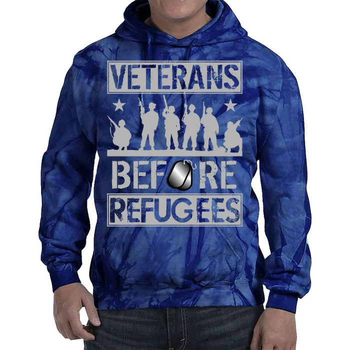 Veterans Before Refugees Veteran Tie Dye Hoodie