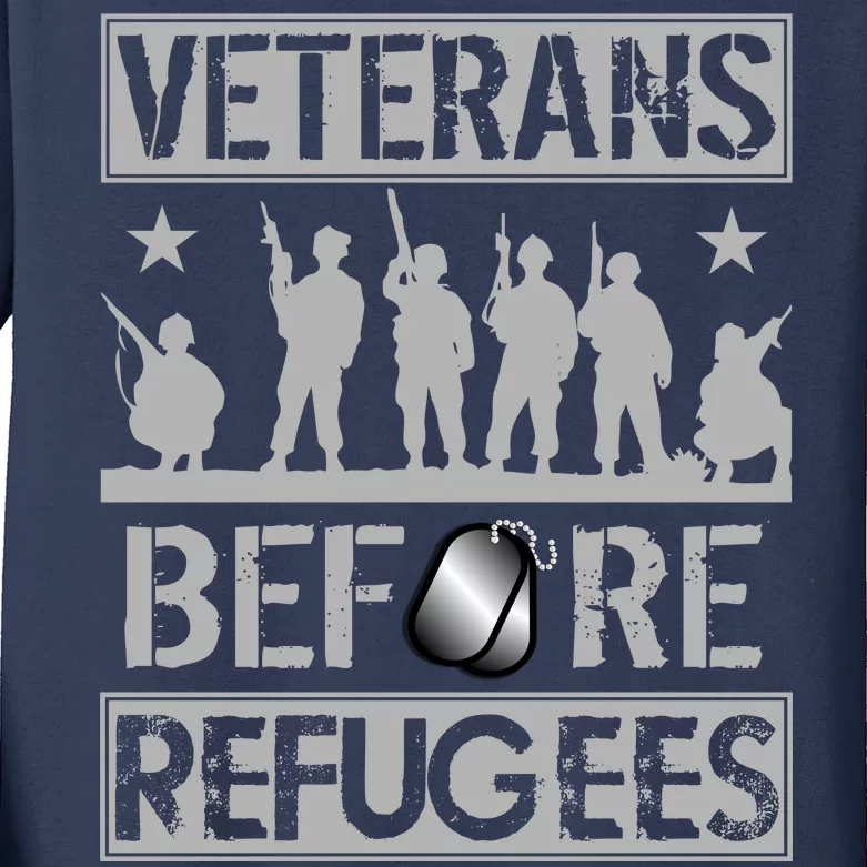 Veterans Before Refugees Veteran Kids Long Sleeve Shirt