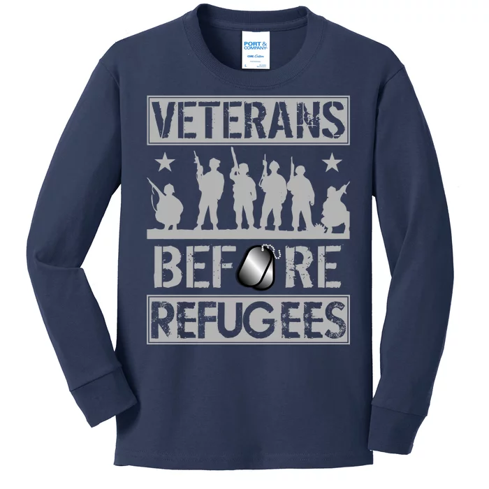 Veterans Before Refugees Veteran Kids Long Sleeve Shirt