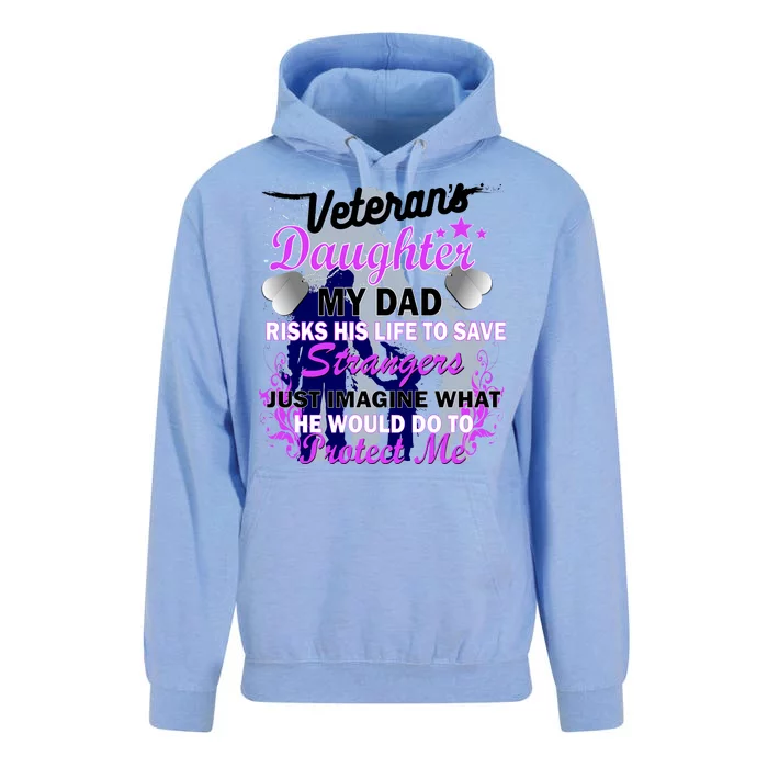 Veteran's Daughter My Dad Risks His Life Protect Me Unisex Surf Hoodie