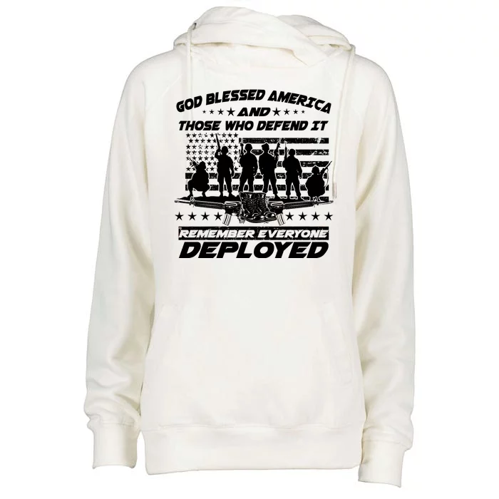 Veterans God Bless America And Those Who Defend It Womens Funnel Neck Pullover Hood